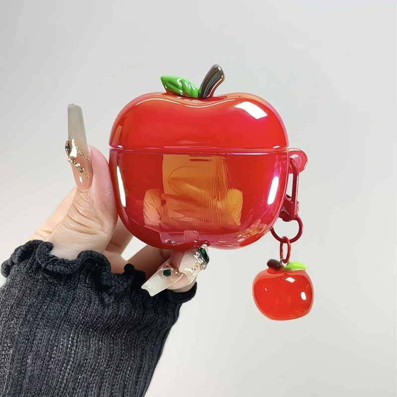 Carcasă AirPods din silicon, electroplată, finisaj embosat, stil desen animat, compatibilă cu Apple AirPods