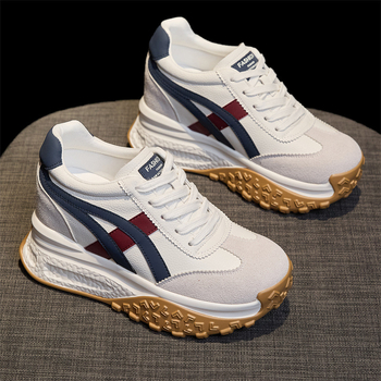Forrest Gump tenisice - 9 cm debeli unutarnji podizivač, visok gornji dio od nubuk kože, mrežasta podstava, vezanje, PU đon