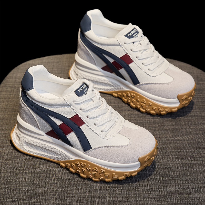 Forrest Gump tenisice - 9 cm debeli unutarnji podizivač, visok gornji dio od nubuk kože, mrežasta podstava, vezanje, PU đon