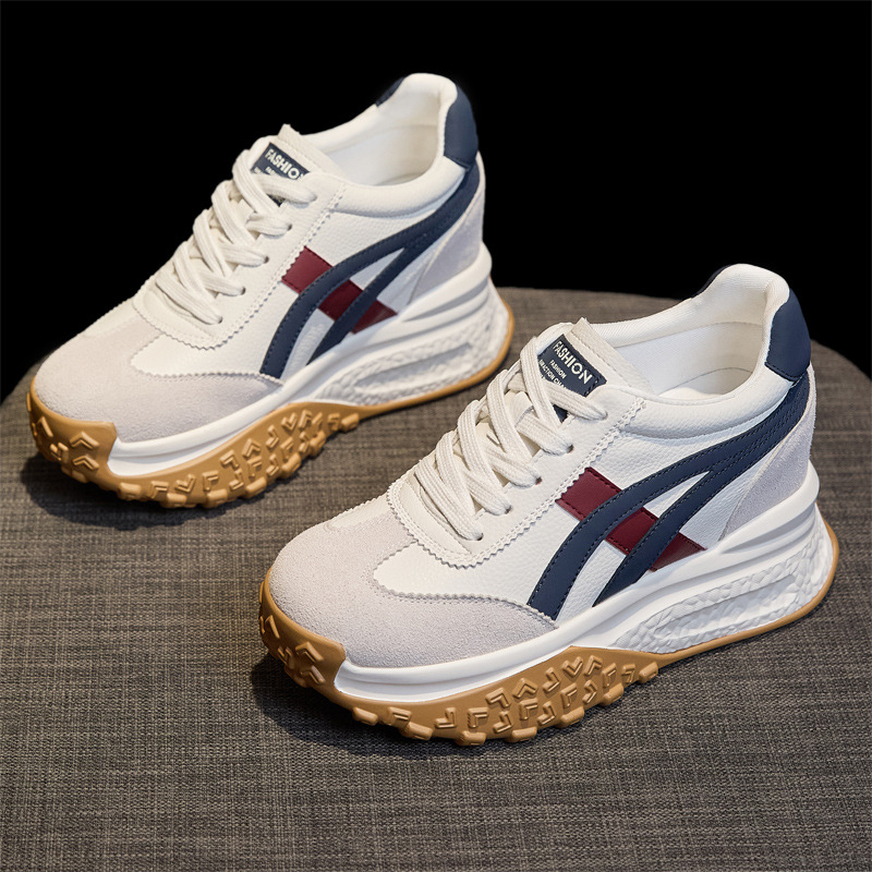 Forrest Gump tenisice - 9 cm debeli unutarnji podizivač, visok gornji dio od nubuk kože, mrežasta podstava, vezanje, PU đon