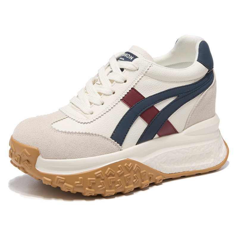 Forrest Gump tenisice - 9 cm debeli unutarnji podizivač, visok gornji dio od nubuk kože, mrežasta podstava, vezanje, PU đon