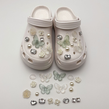 Crocs DIY dodaci set za obuće — leptir s odvojnom kopčom, model A46 Butterfly Set, 20 kom, pogodny za casual obuću, platnenu obuću, radnu obuću i papuče, cijelo godine