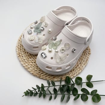 Crocs DIY dodaci set za obuće — leptir s odvojnom kopčom, model A46 Butterfly Set, 20 kom, pogodny za casual obuću, platnenu obuću, radnu obuću i papuče, cijelo godine