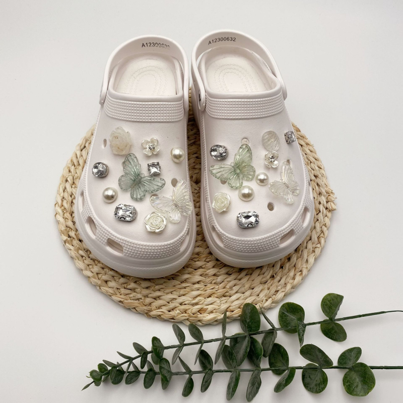 Crocs DIY dodaci set za obuće — leptir s odvojnom kopčom, model A46 Butterfly Set, 20 kom, pogodny za casual obuću, platnenu obuću, radnu obuću i papuče, cijelo godine
