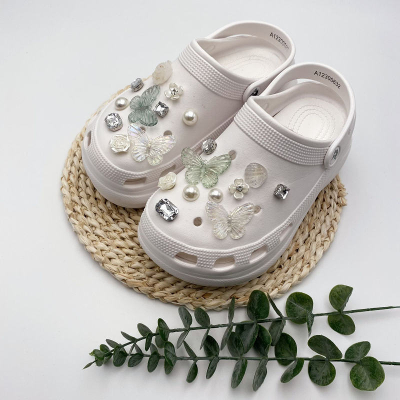 Crocs DIY dodaci set za obuće — leptir s odvojnom kopčom, model A46 Butterfly Set, 20 kom, pogodny za casual obuću, platnenu obuću, radnu obuću i papuče, cijelo godine