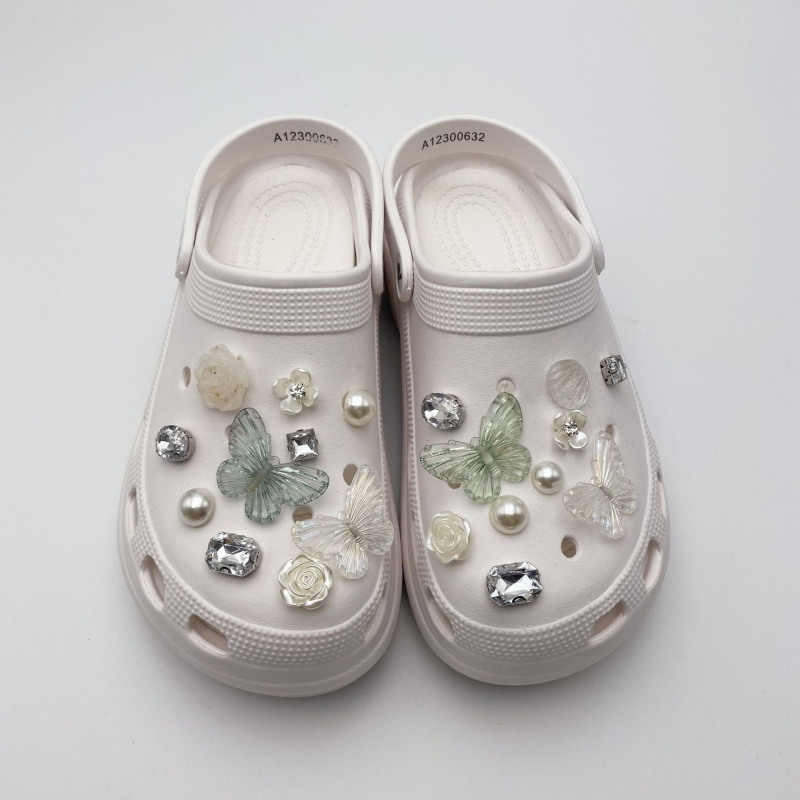Crocs DIY dodaci set za obuće — leptir s odvojnom kopčom, model A46 Butterfly Set, 20 kom, pogodny za casual obuću, platnenu obuću, radnu obuću i papuče, cijelo godine