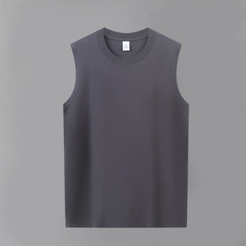 Ανδρική αμάνικη φανέλα γυμναστηρίου τύπου T‑shirt, χαλαρή γραμμή, 99% βαμβάκι, ραφή κορυφαίας ραφής, ανθεκτική και απορροφητική στον ιδρώτα
