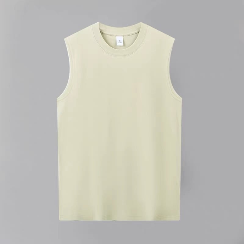 Ανδρική αμάνικη φανέλα γυμναστηρίου τύπου T‑shirt, χαλαρή γραμμή, 99% βαμβάκι, ραφή κορυφαίας ραφής, ανθεκτική και απορροφητική στον ιδρώτα