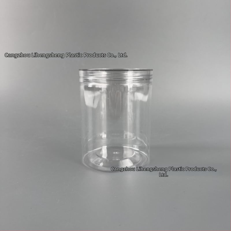 Пластмасов завинтващ се прозрачен буркан за съхранение • PET пластмаса • Кристален капак • Възможност за персонализация