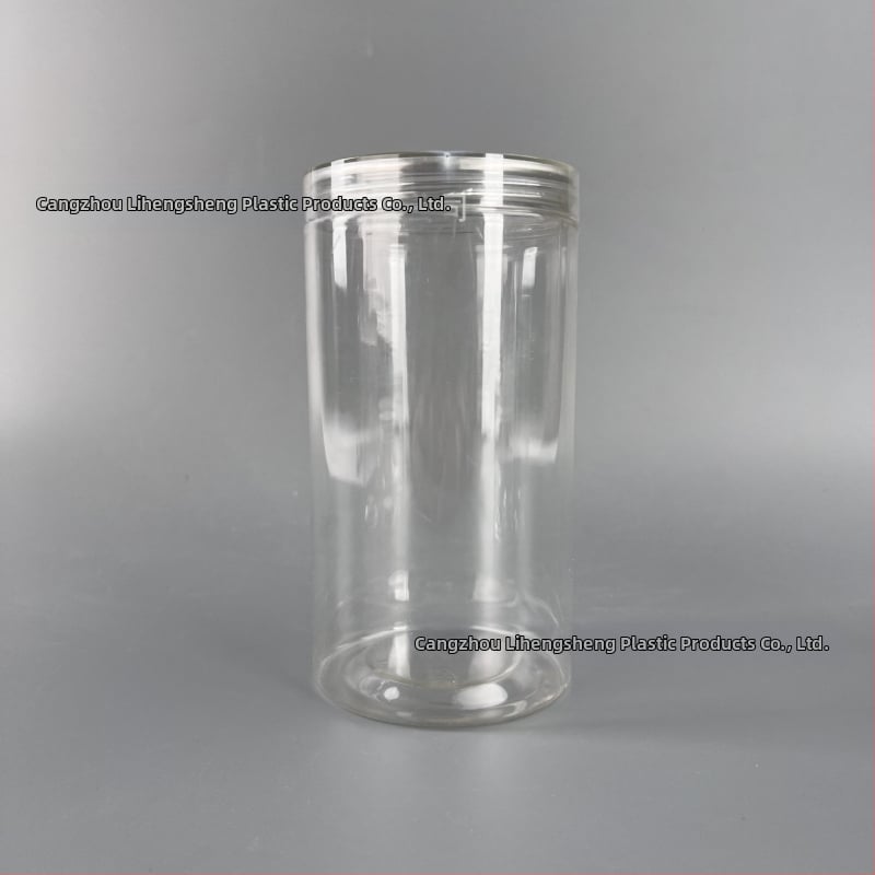 Пластмасов завинтващ се прозрачен буркан за съхранение • PET пластмаса • Кристален капак • Възможност за персонализация
