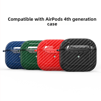 Zaštitni etui AirPods Pro 3. generacije s karbonskim uzorkom i bežičnim punjenjem, etui za AirPods 4