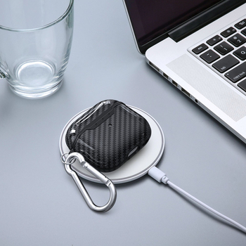 Zaštitni etui AirPods Pro 3. generacije s karbonskim uzorkom i bežičnim punjenjem, etui za AirPods 4
