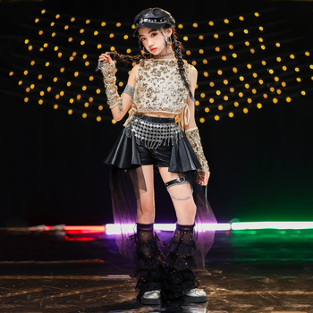 Set kostima džez ples za djevojčice - mekana obrada poliestera, 90% poliester, AQL 2.5, sigurnosna razina B, za djecu od 8 godina