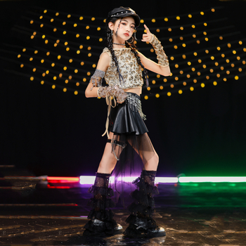 Set kostima džez ples za djevojčice - mekana obrada poliestera, 90% poliester, AQL 2.5, sigurnosna razina B, za djecu od 8 godina