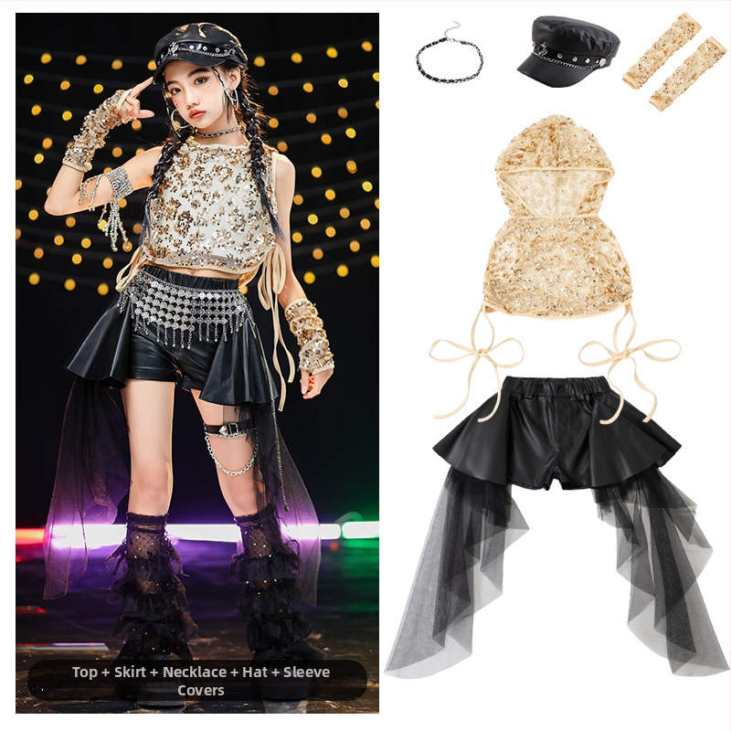 Set kostima džez ples za djevojčice - mekana obrada poliestera, 90% poliester, AQL 2.5, sigurnosna razina B, za djecu od 8 godina