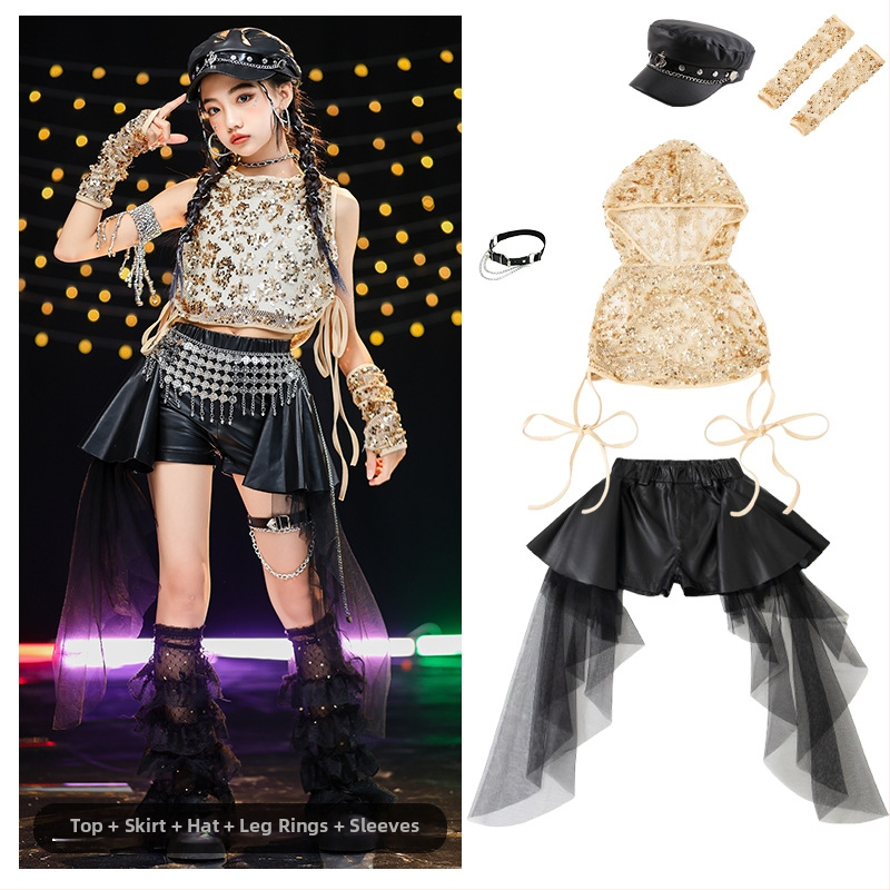 Set kostima džez ples za djevojčice - mekana obrada poliestera, 90% poliester, AQL 2.5, sigurnosna razina B, za djecu od 8 godina