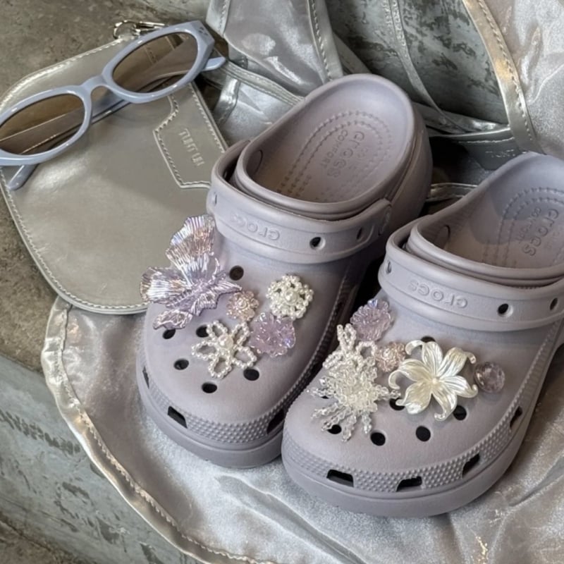Dekorativna kopča za obuću s šarenim leptir motivom, za sandale i papuče, Crocs-stil kopča, sve sezone, dnevni opušten stil
