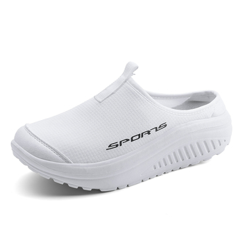 Unisex slip-on papuče za ljeto, prozračne, bez pete; gornji dio od prve sloje kravlje kože, prst u obliku ribljeg usta, potplat od tkanine, ulošak Cortex