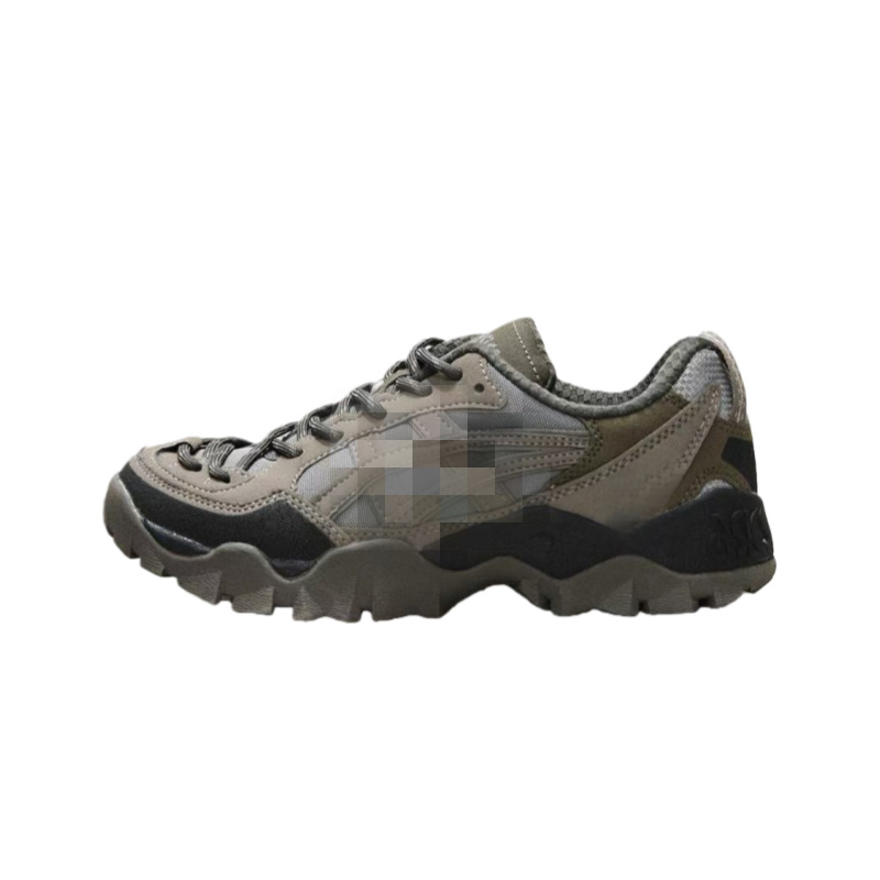 Férfi túracipő, alacsony fazon, PU+háló felső, csúszásmentes gumitalp, fűzős zárás