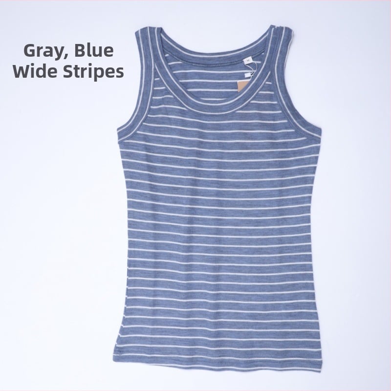 Meilino γιλέκο Merino με ρίγες, διαπνέεται, απομακρύνει την υγρασία, καλοκαίρι