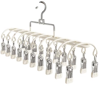 Закачалка за дрехи с множество клипчета, неръждаема стомана, модерен стил; подходяща за дрехи, панталони и вратовръзки; авторизиран частен бранд