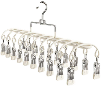 Закачалка за дрехи с множество клипчета, неръждаема стомана, модерен стил; подходяща за дрехи, панталони и вратовръзки; авторизиран частен бранд