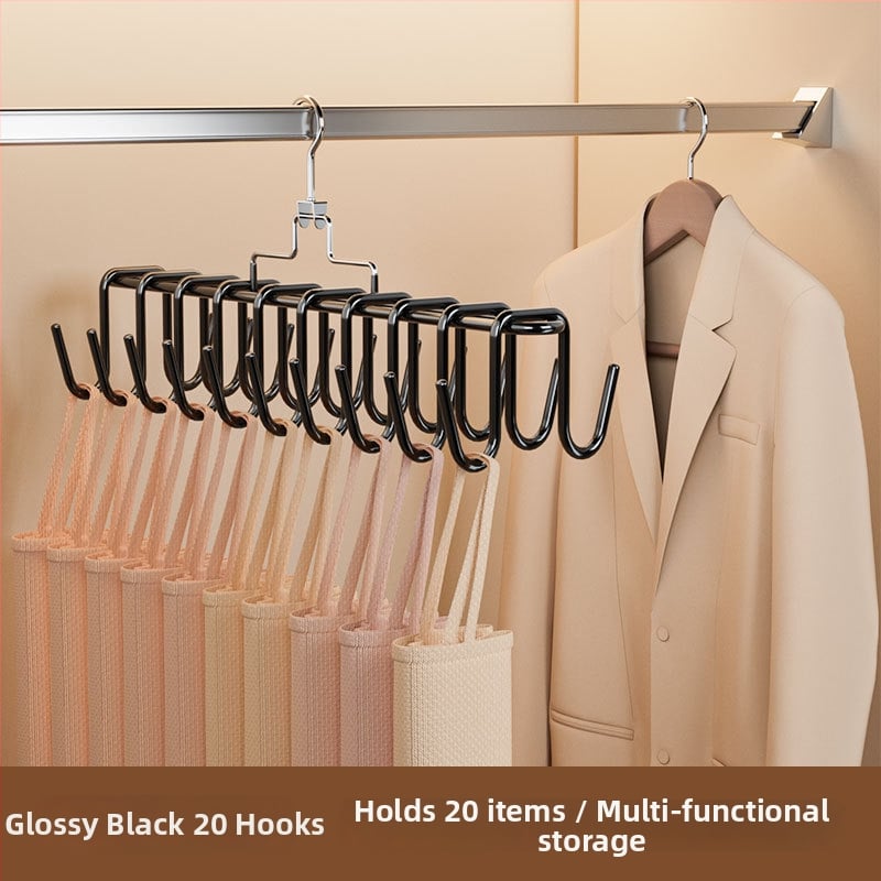 Закачалка за дрехи с множество клипчета, неръждаема стомана, модерен стил; подходяща за дрехи, панталони и вратовръзки; авторизиран частен бранд
