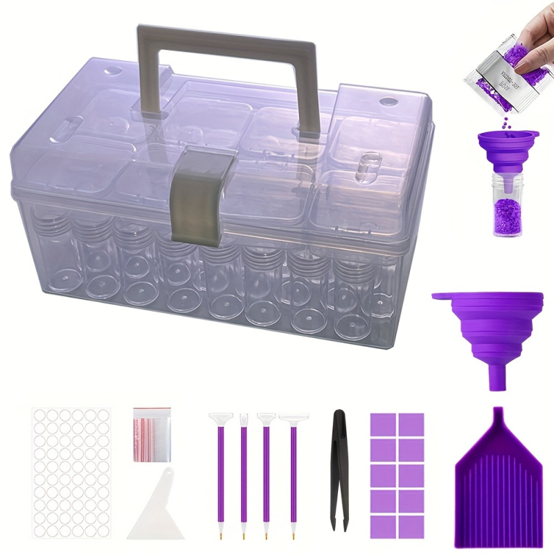 Okrugla plastična kutija za pohranu perlica s pregradama – za DIY rukotvorine