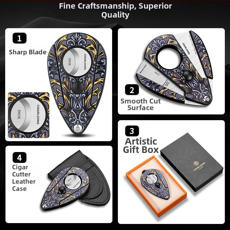 Fan Sheng κοπτήρας πούρων από ανοξείδωτο ατσάλι – κοφτερή λεπίδα, ομαλό κόψιμο, απλός φορητός σχεδιασμός