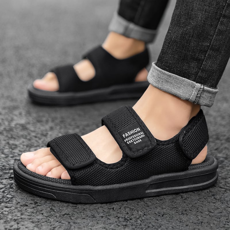 Muške plažne cipele - gornji dio platno, potplat PVC, otvoreni prst, Velcro zatvarač, prozračne