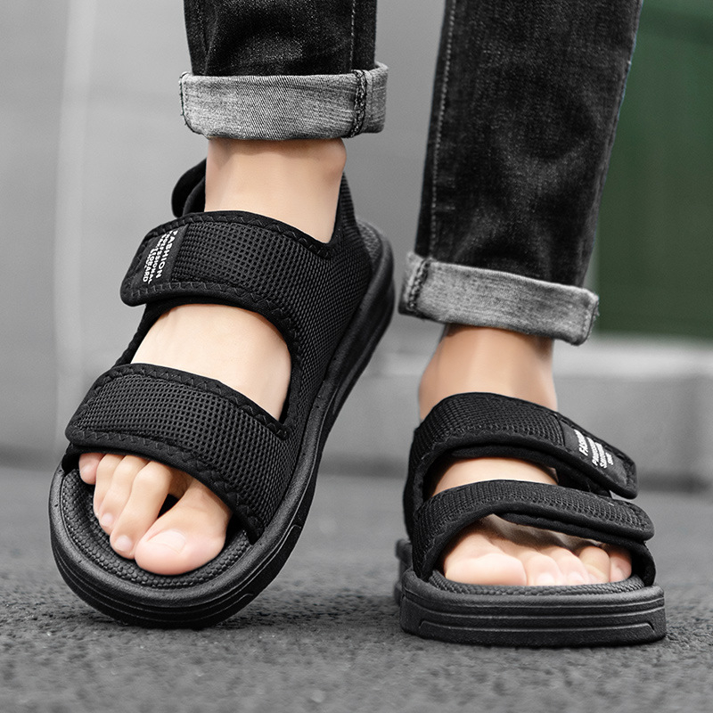 Muške plažne cipele - gornji dio platno, potplat PVC, otvoreni prst, Velcro zatvarač, prozračne