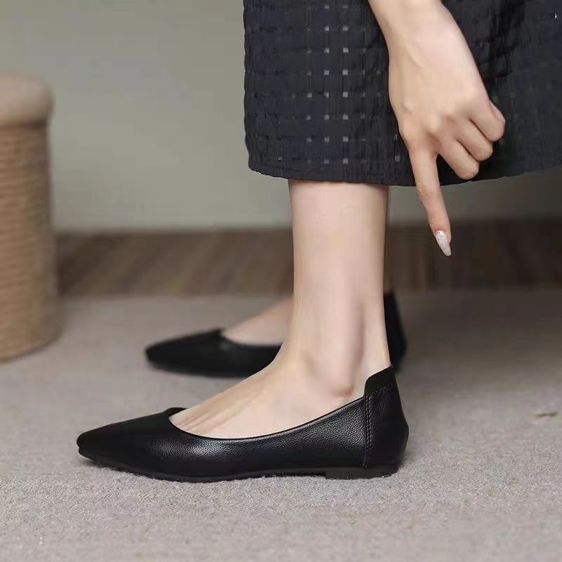Ženske radne cipele s oštrim vrhom, mekanom potplatom, PU sintetička koža, niski potplat 1–3 cm, prozračne i otporne na habanje