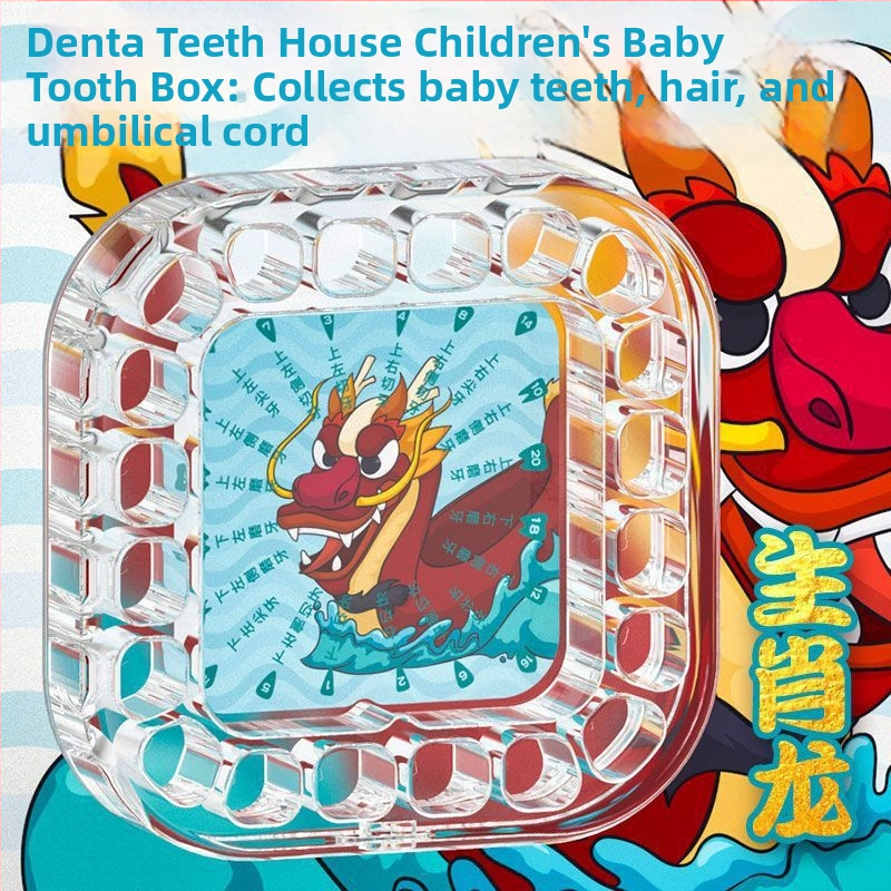 Kutija za mliječne zube djece, akrilna kutija za zube, kutija protiv oksidacije, za uzrast 0–3 godine