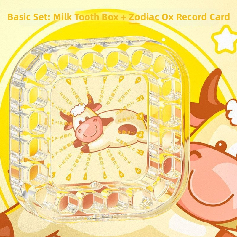 Kutija za mliječne zube djece, akrilna kutija za zube, kutija protiv oksidacije, za uzrast 0–3 godine
