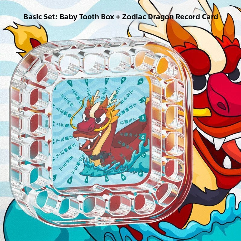 Kutija za mliječne zube djece, akrilna kutija za zube, kutija protiv oksidacije, za uzrast 0–3 godine