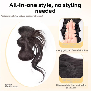 Perika s konjskim repom, klipsa za kosu s kandžom, integrirani niski čvor s perastim omotačem (Model Py632, Vlakna visoke temperature, Mehanizam)