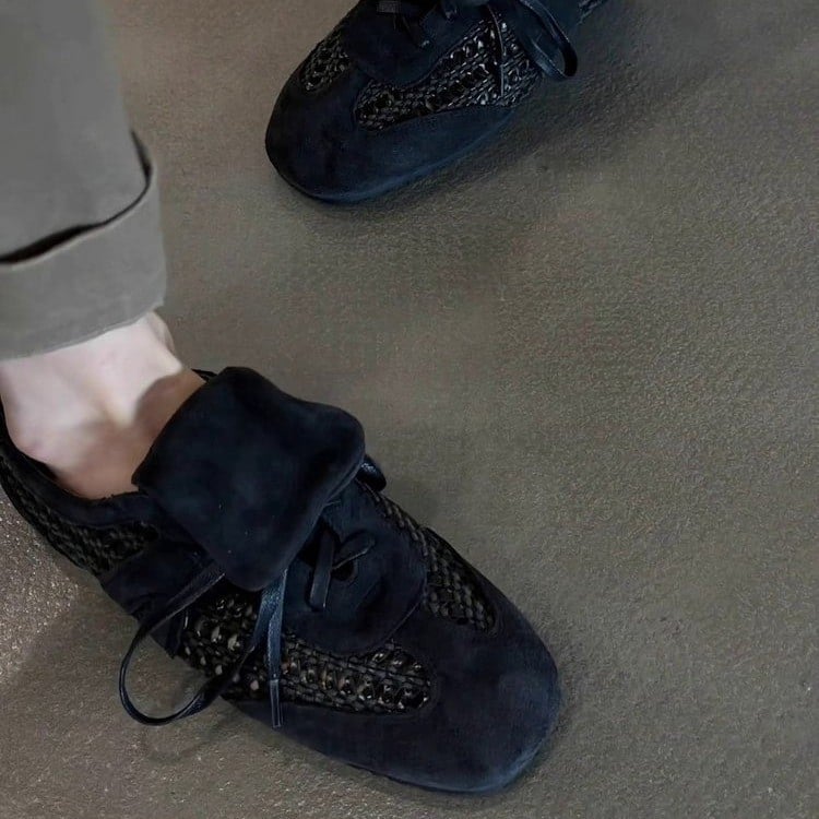 Спортни дамски обувки с PU горна част, кръгъл нос, нисък профил, нисък ток 1–3 см, EVA стелка