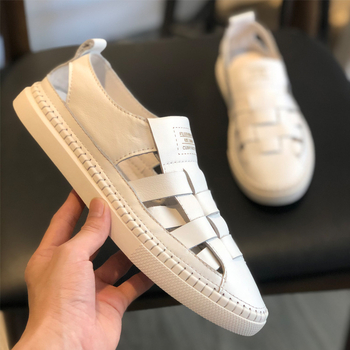 Férfi marhabőr szandál – PU talp, légáteresztő, kerek orr, csúszásmentes