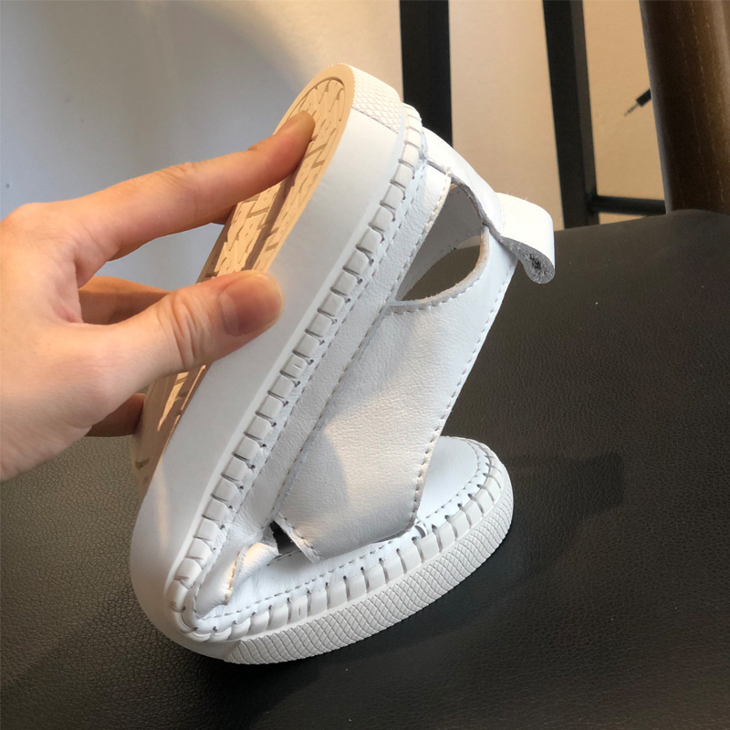 Férfi marhabőr szandál – PU talp, légáteresztő, kerek orr, csúszásmentes