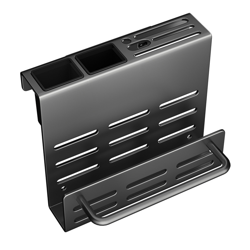 Bathper Suport pentru cuțite montat pe perete, multifuncțional, din oțel-carbon, fără găuri, 1 etaj, pentru cuțite și tocătoare