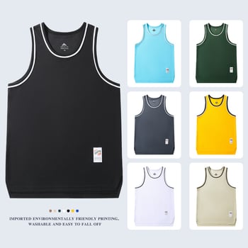 Ανδρικό αμάνικο γιλέκο προπόνησης – στενοί ώμοι, γρήγορο στέγνωμα, διαπνοή, πολυεστερικό μείγμα, για τρέξιμο και μπάσκετ