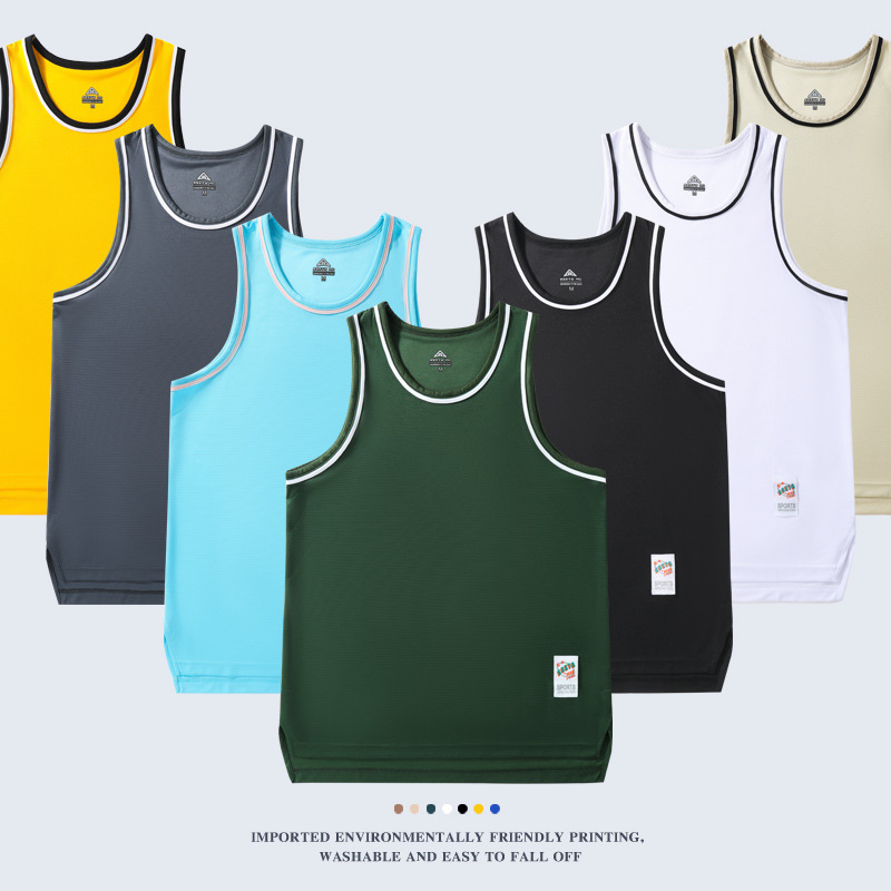Ανδρικό αμάνικο γιλέκο προπόνησης – στενοί ώμοι, γρήγορο στέγνωμα, διαπνοή, πολυεστερικό μείγμα, για τρέξιμο και μπάσκετ