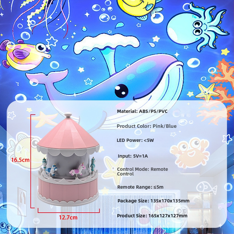 Projektor zvjezdane noći za djecu – USB napajanje, reprodukcija glazbe, prilagodba svjetline, stolna instalacija