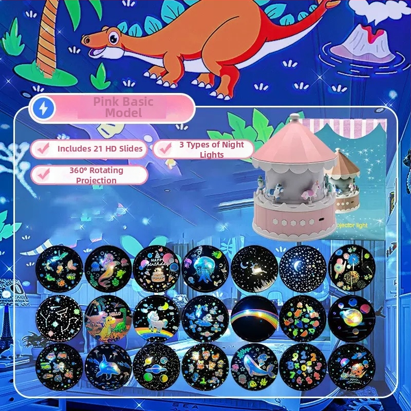 Projektor zvjezdane noći za djecu – USB napajanje, reprodukcija glazbe, prilagodba svjetline, stolna instalacija