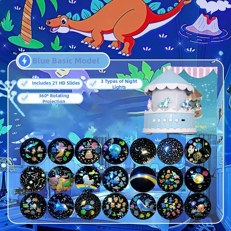 Projektor zvjezdane noći za djecu – USB napajanje, reprodukcija glazbe, prilagodba svjetline, stolna instalacija