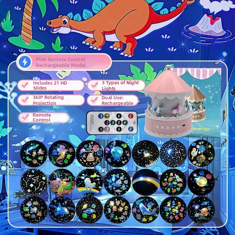 Projektor zvjezdane noći za djecu – USB napajanje, reprodukcija glazbe, prilagodba svjetline, stolna instalacija