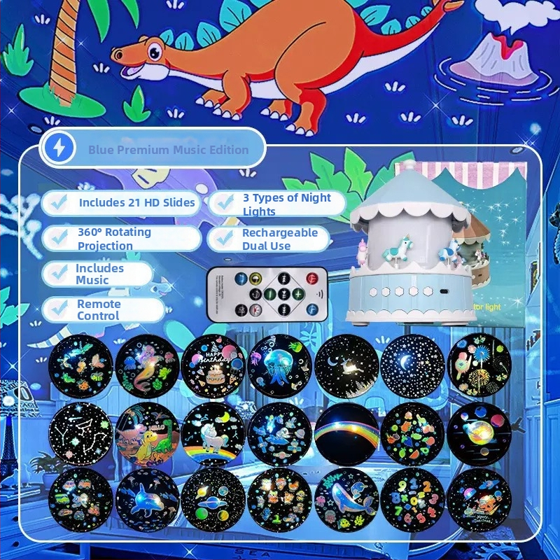 Projektor zvjezdane noći za djecu – USB napajanje, reprodukcija glazbe, prilagodba svjetline, stolna instalacija