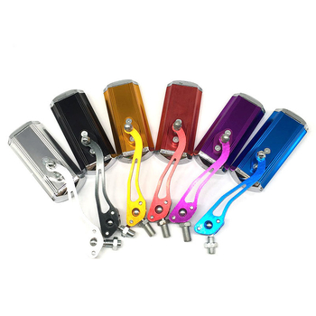 Задно огледало за велосипед H-2201 – алуминиева рамка, квадратно огледало, монтаж със зъбно захващане, силна удароустойчивост