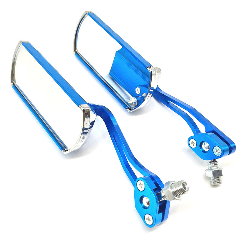 Задно огледало за велосипед H-2201 – алуминиева рамка, квадратно огледало, монтаж със зъбно захващане, силна удароустойчивост