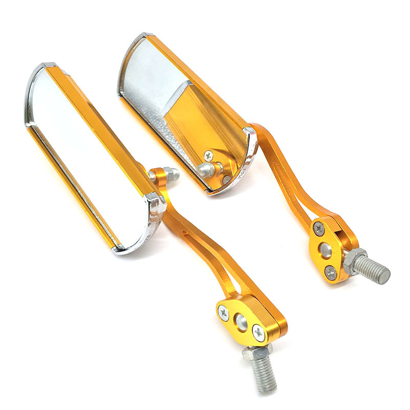 Задно огледало за велосипед H-2201 – алуминиева рамка, квадратно огледало, монтаж със зъбно захващане, силна удароустойчивост